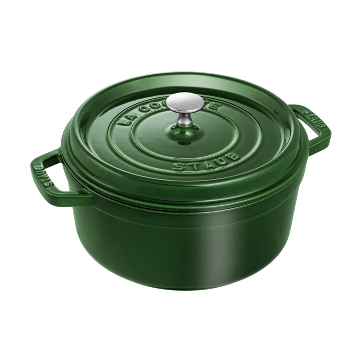 Staub La Cocotte圆形铸铁炖锅3.8升 - 罗勒绿色 - STAUB