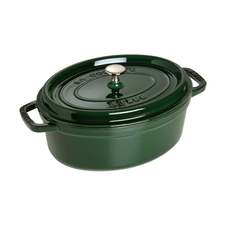 Staub La Cocotte椭圆形铸铁炖锅4.2升 - 罗勒绿色 - STAUB