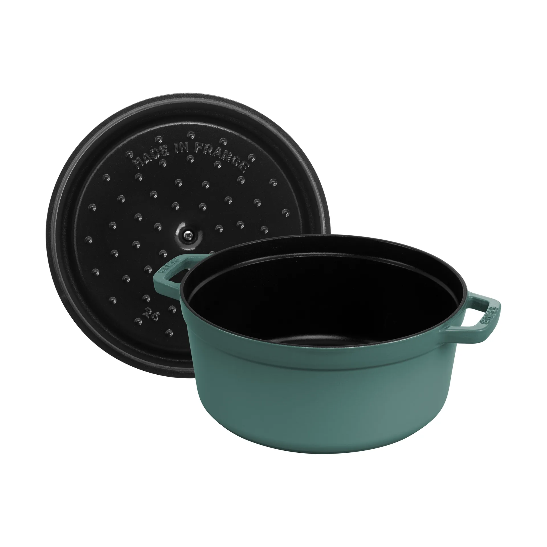 Staub La Cocotte圆形铸铁炖锅5.2升, 桉木色_木色 STAUB