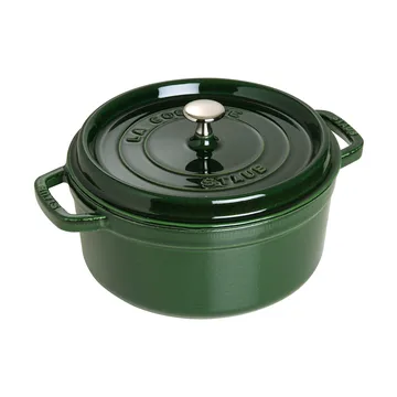 Staub La Cocotte圆形铸铁炖锅5.2升 - 罗勒绿色 - STAUB