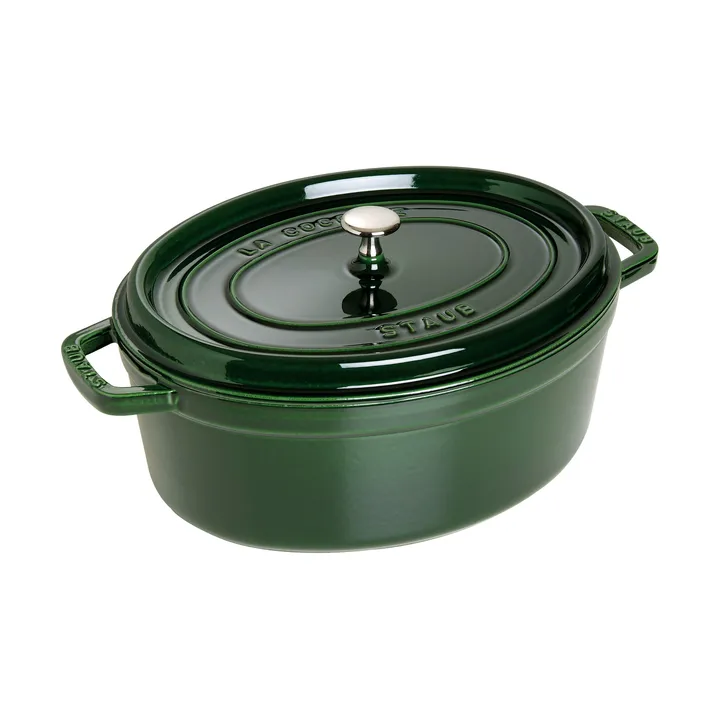 Staub La Cocotte椭圆形铸铁炖锅5.5升 - 罗勒绿色 - STAUB