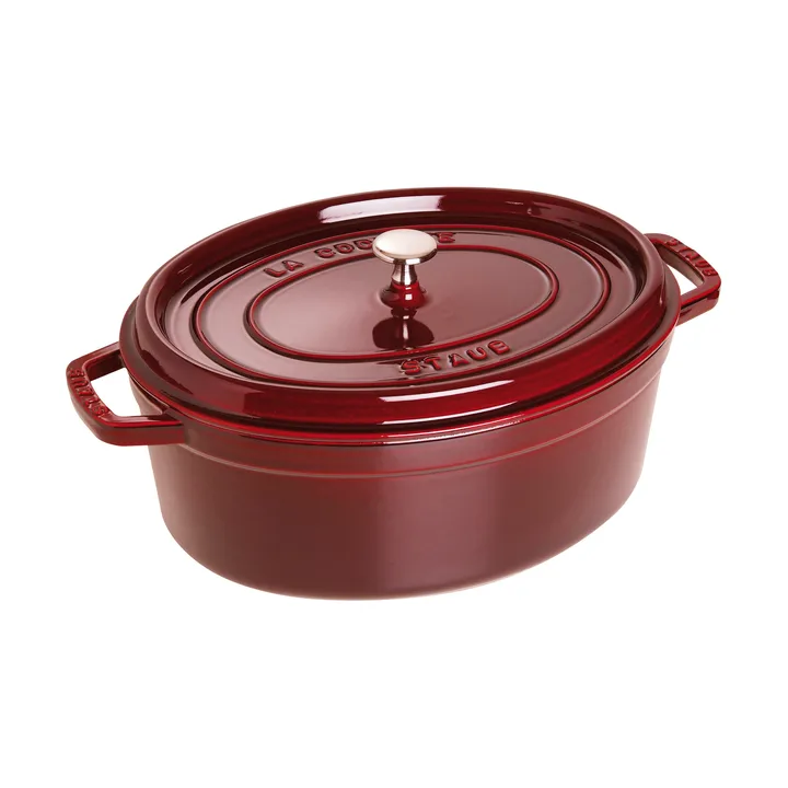 Staub La Cocotte椭圆形铸铁炖锅6.7升 - 石榴红色 - STAUB