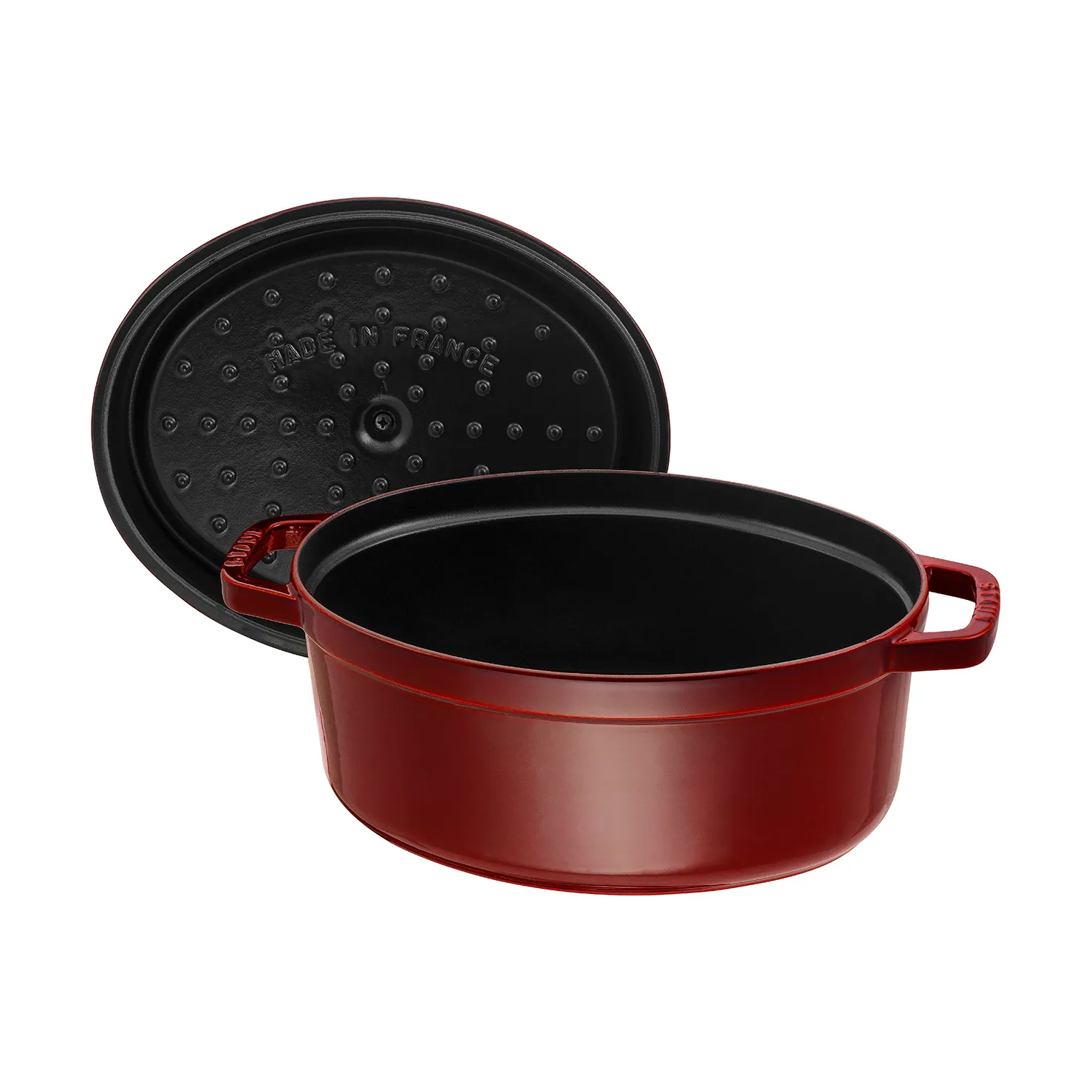 Staub La Cocotte椭圆形铸铁炖锅6.7升, 石榴红色 STAUB