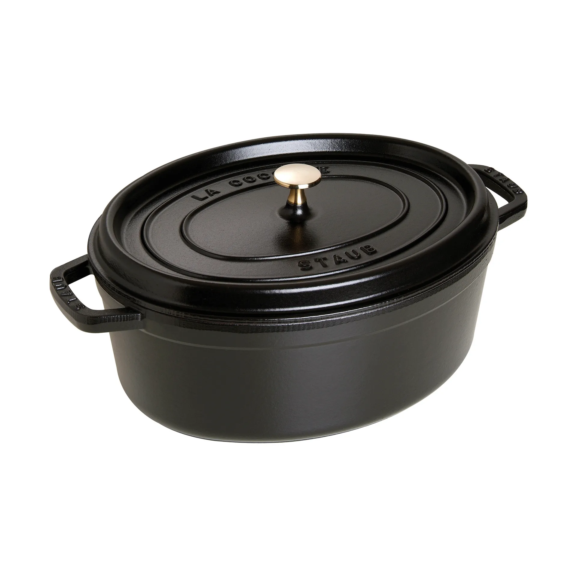 Staub La Cocotte椭圆形铸铁炖锅6.7升, 黑色 STAUB