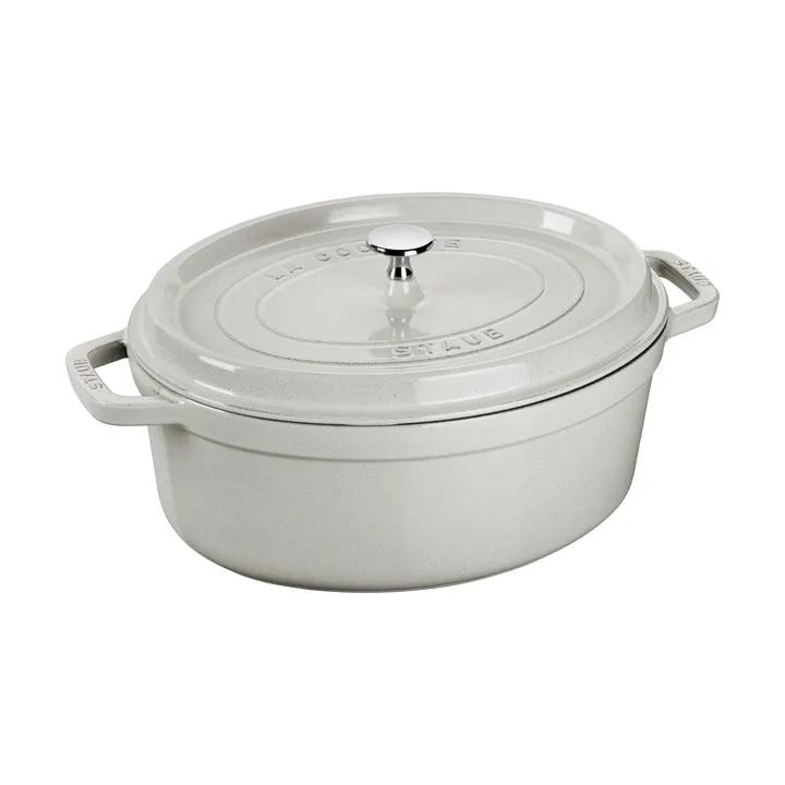 Staub La Cocotte椭圆形铸铁炖锅6.7升 - 白松露色 - STAUB