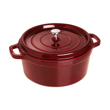 Staub La Cocotte圆形铸铁炖锅6.7升 - 石榴红色 - STAUB