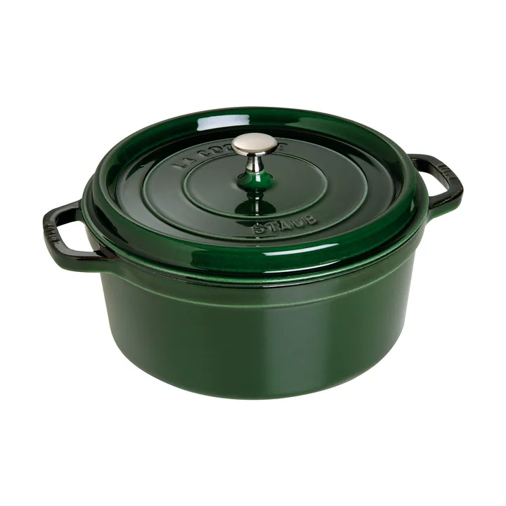 Staub La Cocotte圆形铸铁炖锅6.7升 - 罗勒绿色 - STAUB