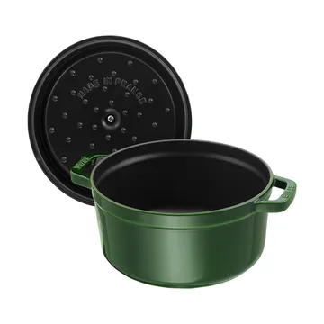 Staub La Cocotte圆形铸铁炖锅6.7升 - 罗勒绿色 - STAUB