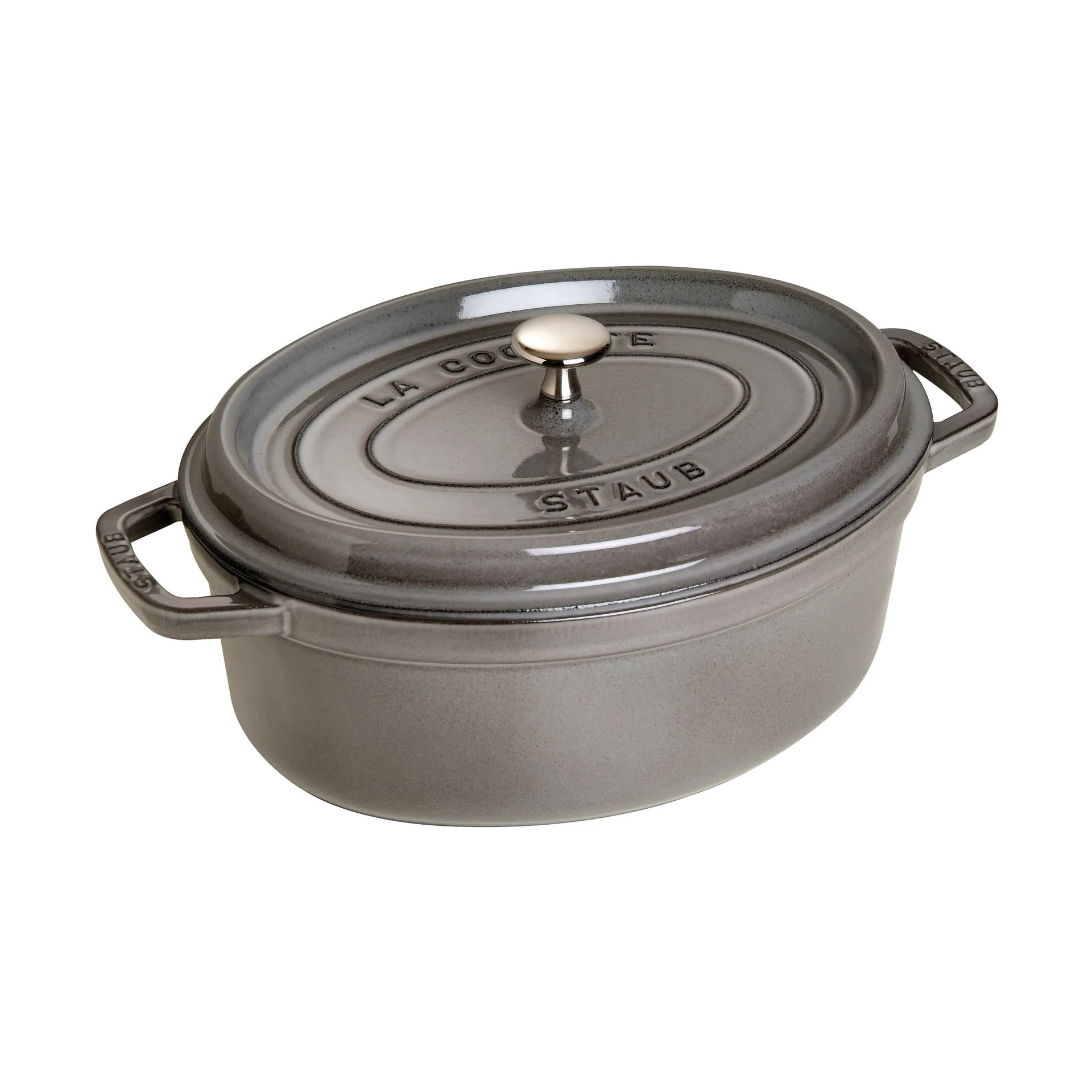Staub La Cocotte椭圆形铸铁炖锅8升, 石墨灰色 STAUB