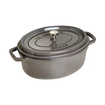 Staub La Cocotte椭圆形铸铁炖锅8升 - 石墨灰色 - STAUB