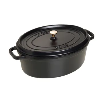 Staub La Cocotte椭圆形铸铁炖锅8升 - 黑色 - STAUB