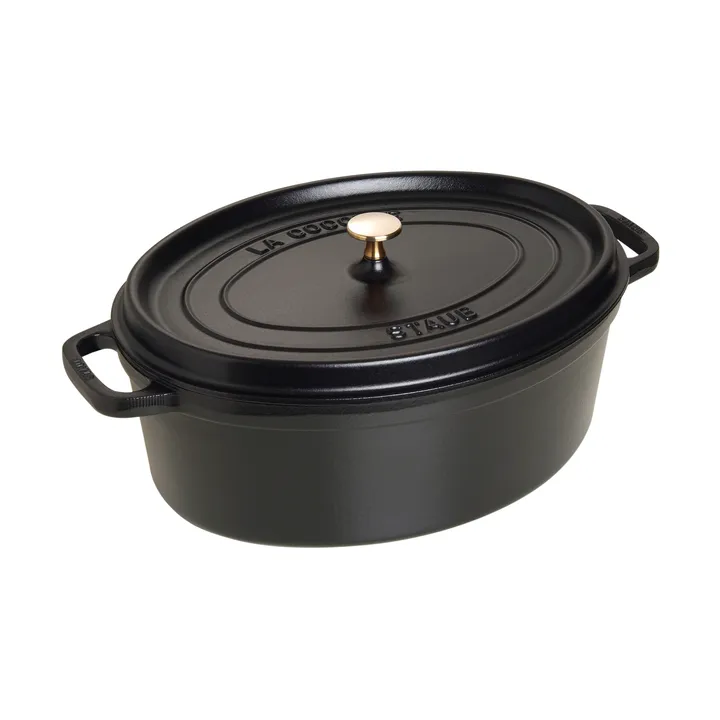 Staub La Cocotte椭圆形铸铁炖锅8升 - 黑色 - STAUB