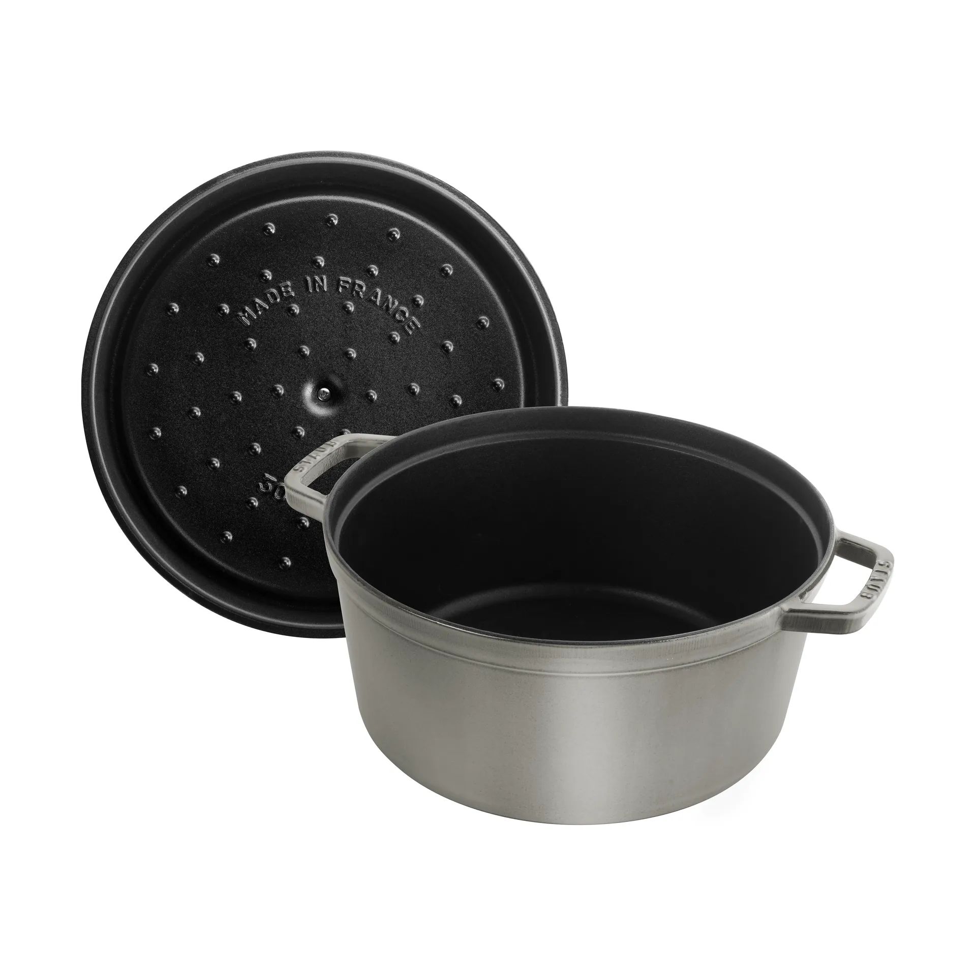 Staub La Cocotte圆形铸铁炖锅8.4升, 石墨灰色 STAUB
