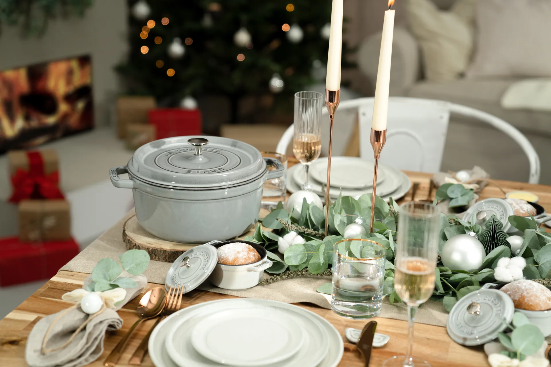Staub La Cocotte圆形铸铁炖锅8.4升, 石墨灰色 STAUB