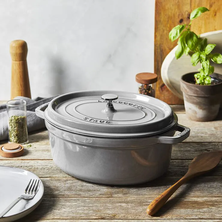 Staub oval 砂锅  dish 4.2 l, 灰色 STAUB