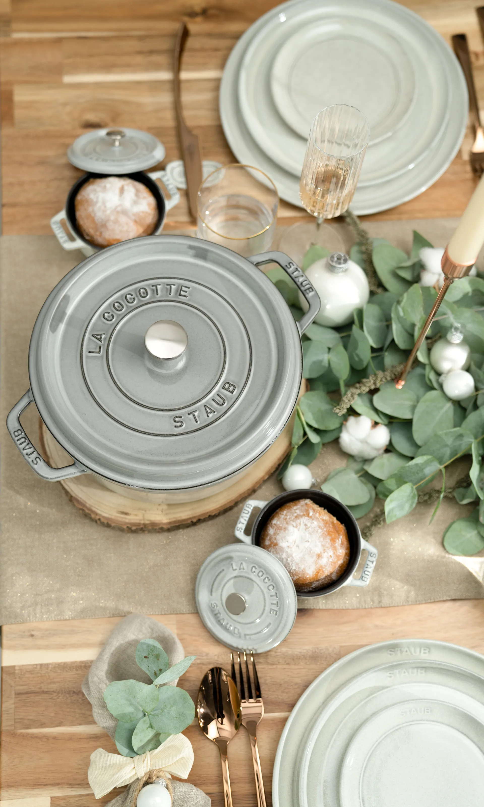 Staub round 砂锅 dish 5.2 l, 灰色 STAUB