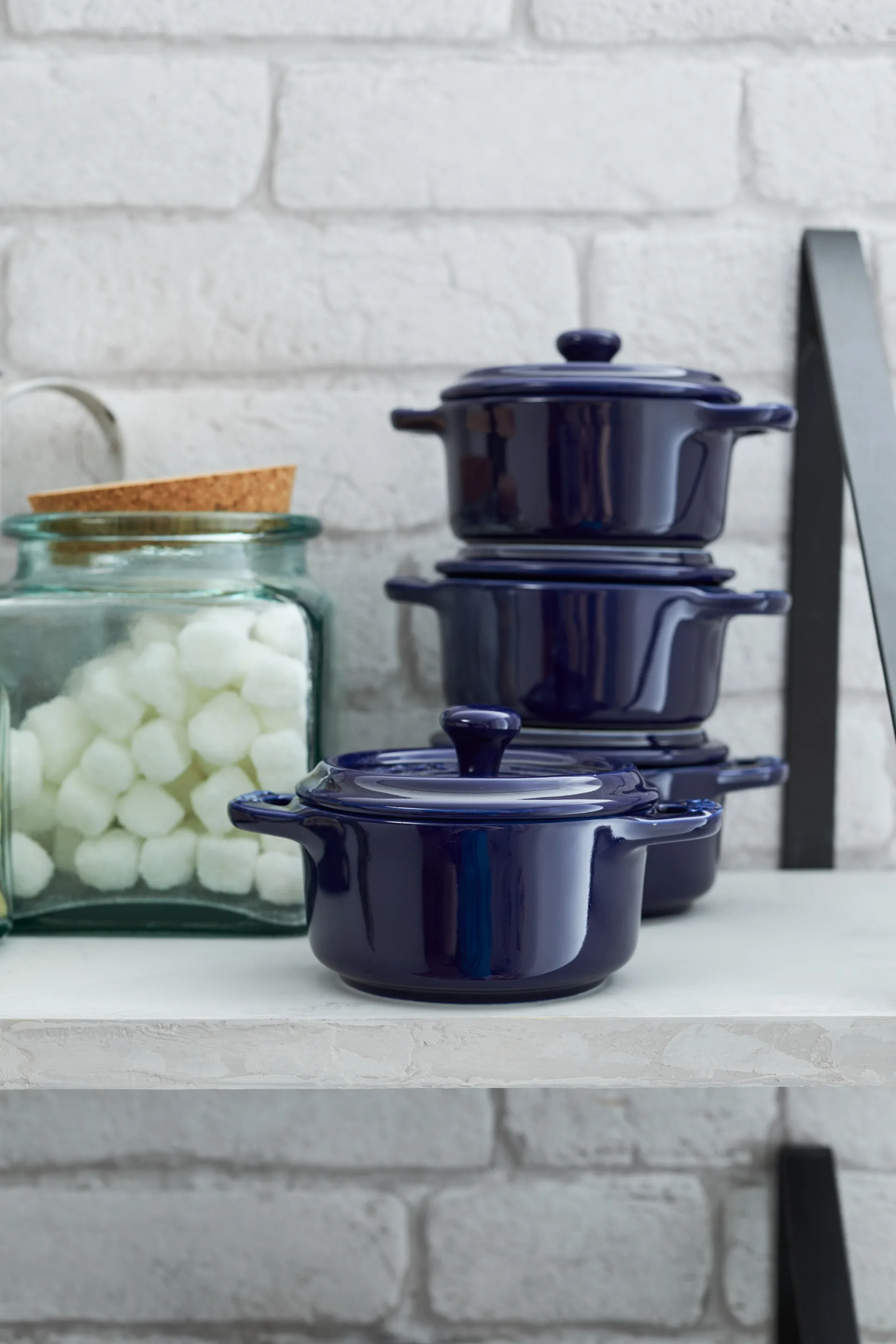 Staub round mini 砂锅  dish 0.2 l, 蓝色 STAUB