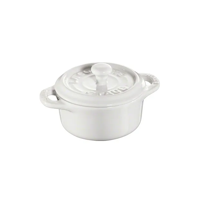 Staub round mini 砂锅  dish 0.2 l, 白色 STAUB