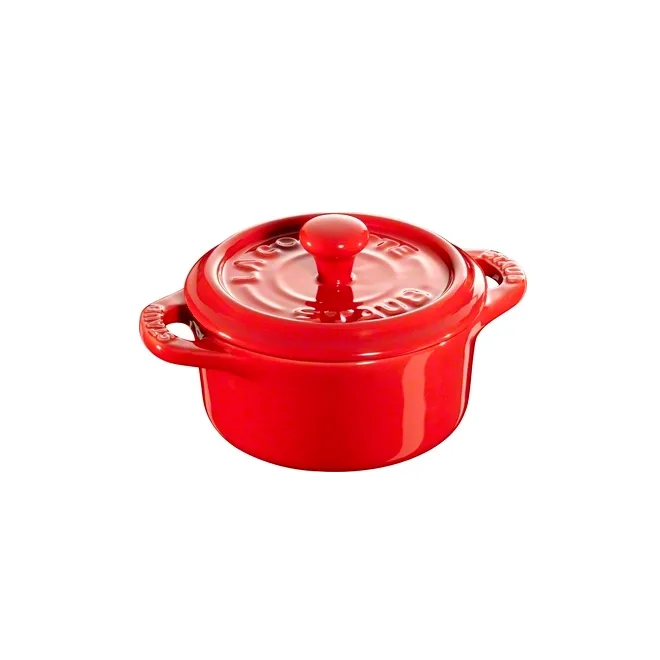 Staub round mini 砂锅  dish 0.2 l, 红色 STAUB