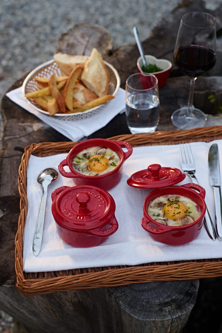 Staub round mini 砂锅  dish 0.2 l, 红色 STAUB