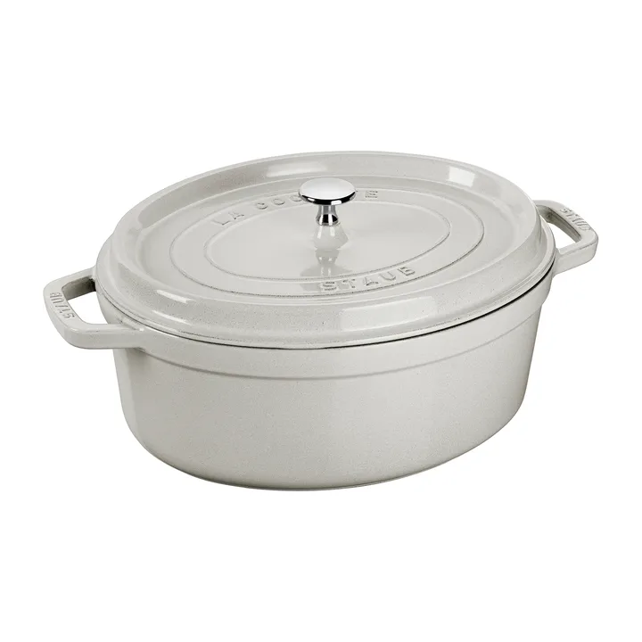 Staub White Truffle 椭圆形炖锅 - 3.2升 - STAUB