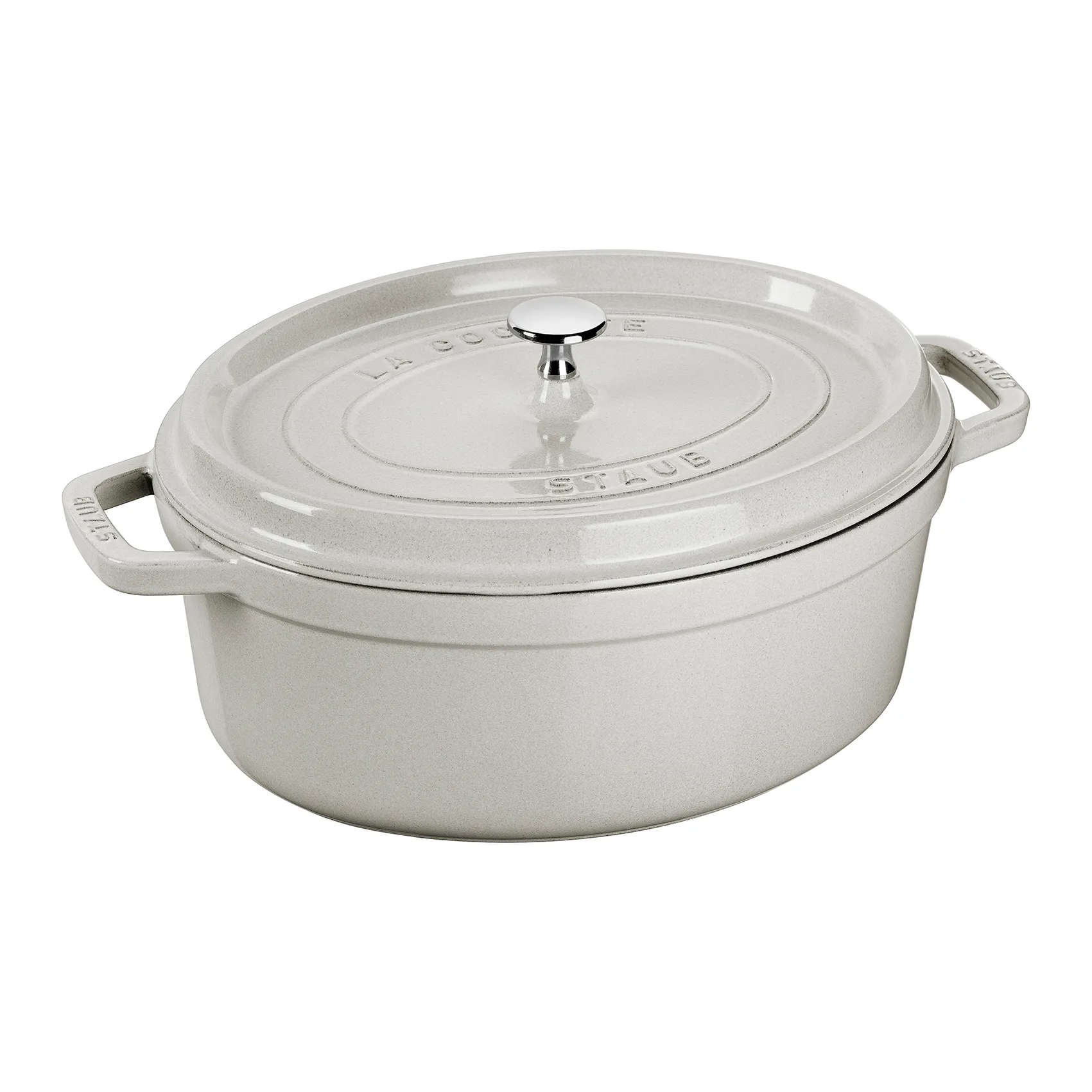 Staub White Truffle 椭圆形炖锅, 4.2升 STAUB