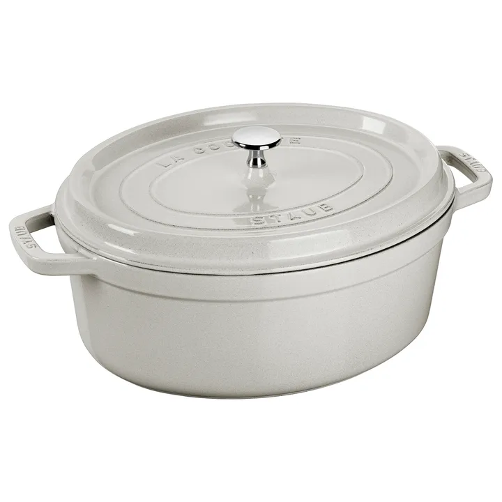 Staub White Truffle 椭圆形炖锅 - 5.5升 - STAUB