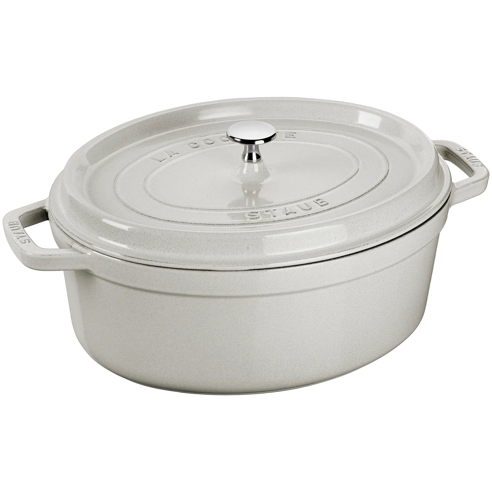 Staub White Truffle 椭圆形炖锅, 8升 STAUB