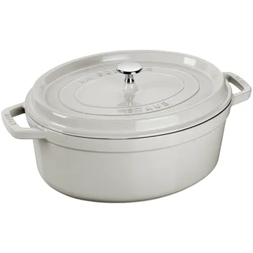 Staub White Truffle 椭圆形炖锅 - 8升 - STAUB