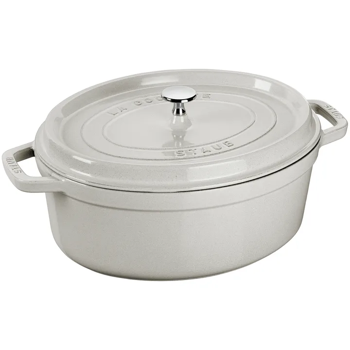 Staub White Truffle 椭圆形炖锅 - 8升 - STAUB