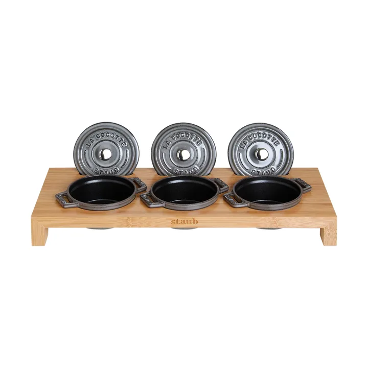 Staub迷你炖锅三件分餐架 - 竹色 - STAUB