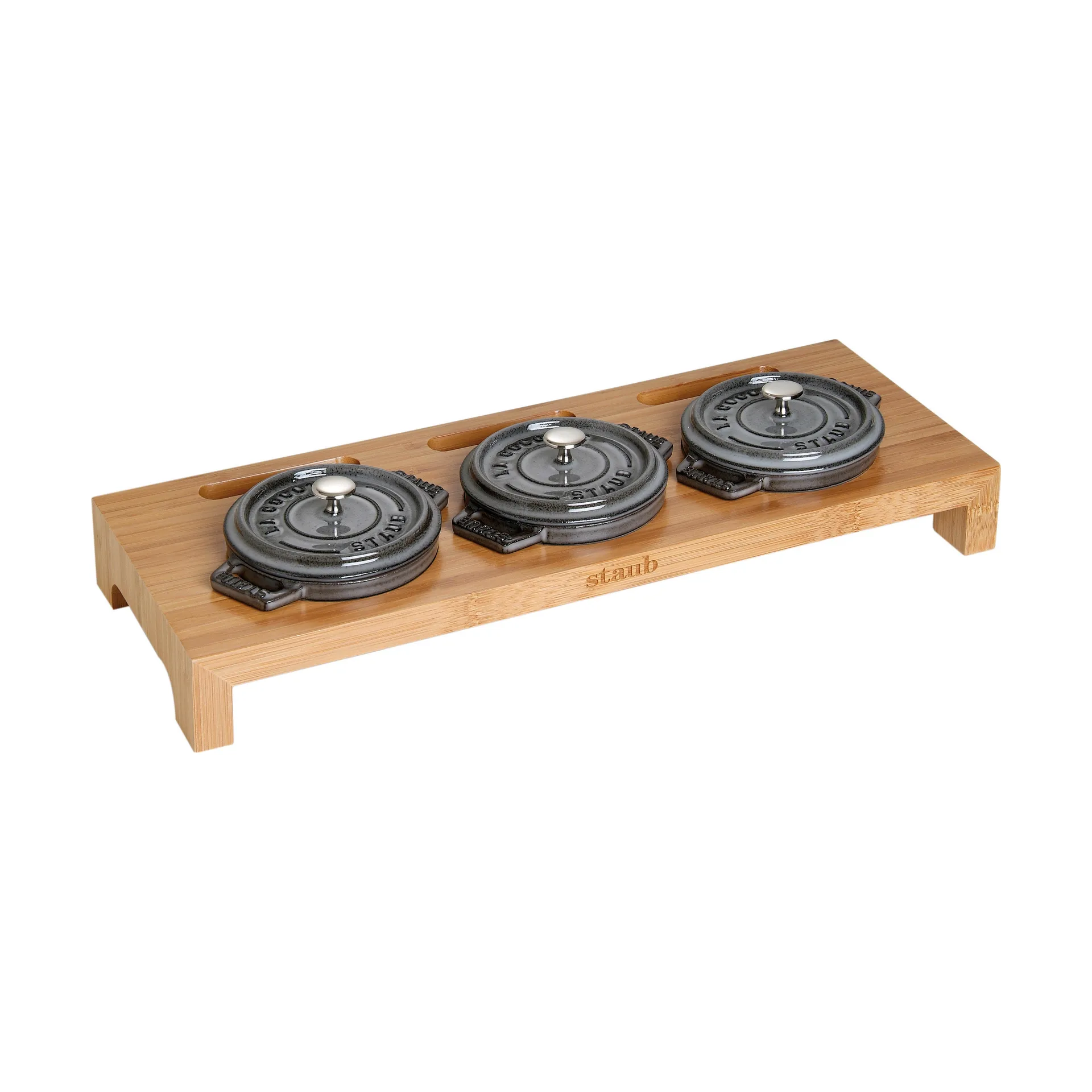 Staub迷你炖锅三件分餐架, 竹色 STAUB