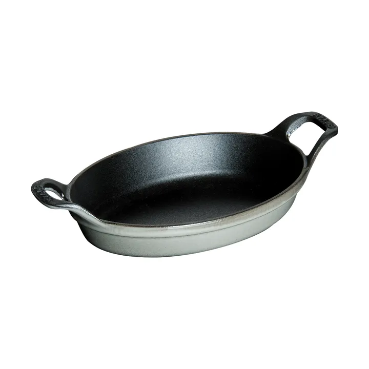Staub椭圆形铸铁烤盘15cm - 石墨灰色 - STAUB