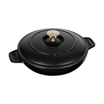 Staub圆形铸铁烤盘带盖直径20cm - 黑色 - STAUB