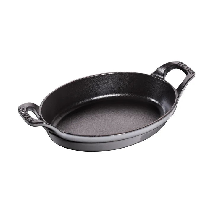Staub椭圆形铸铁烤盘21cm - 石墨灰色 - STAUB