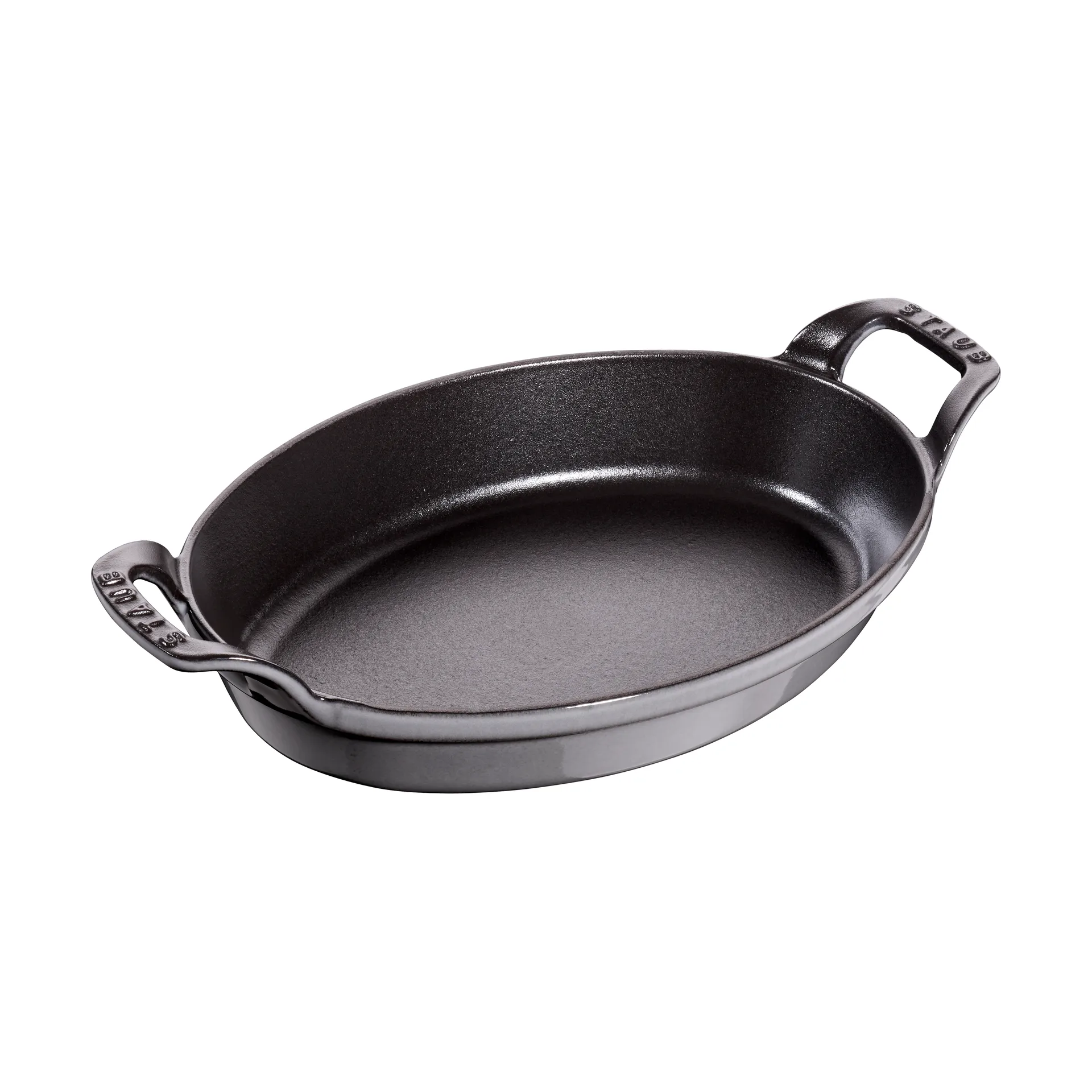 Staub椭圆形铸铁烤盘24cm, 石墨灰色 STAUB