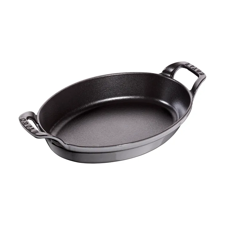 Staub椭圆形铸铁烤盘24cm - 石墨灰色 - STAUB