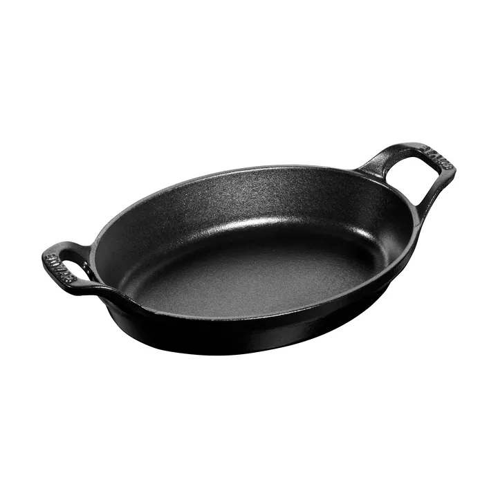 Staub椭圆形铸铁烤盘28cm - 黑色 - STAUB