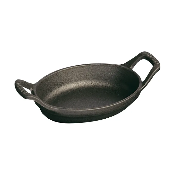 Staub椭圆形铸铁烤盘37cm - 黑色 - STAUB