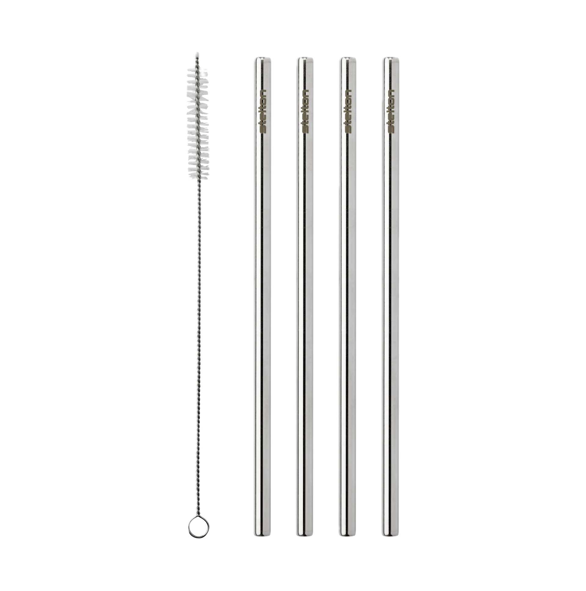 Stelton可重复使用吸管 4件装, 钢色 Stelton