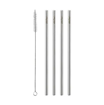Stelton可重复使用吸管 4件装 - 钢色 - Stelton