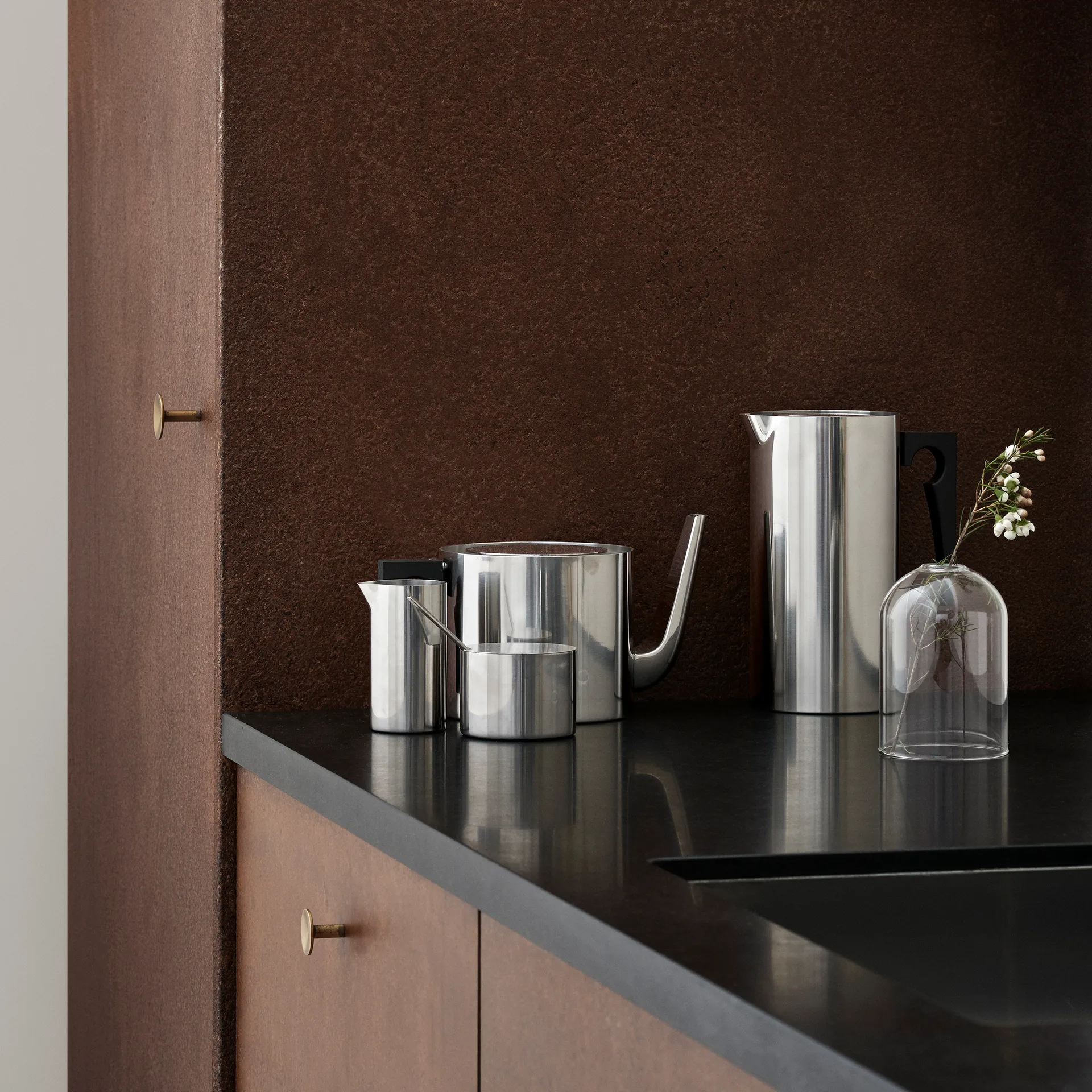 Stelton AJ 圆柱形奶壶 150ml, 不锈钢 Stelton