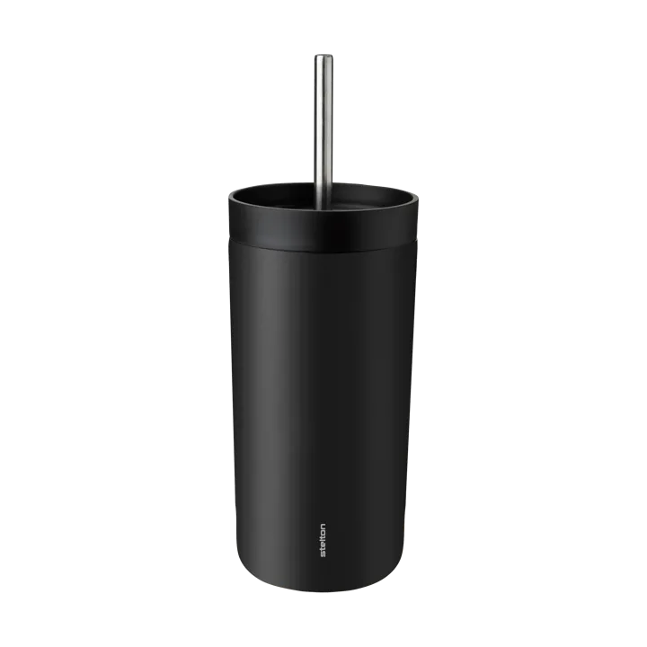 To Go Sip带吸管保温马克杯 0.4升 - 柔黑色 - Stelton