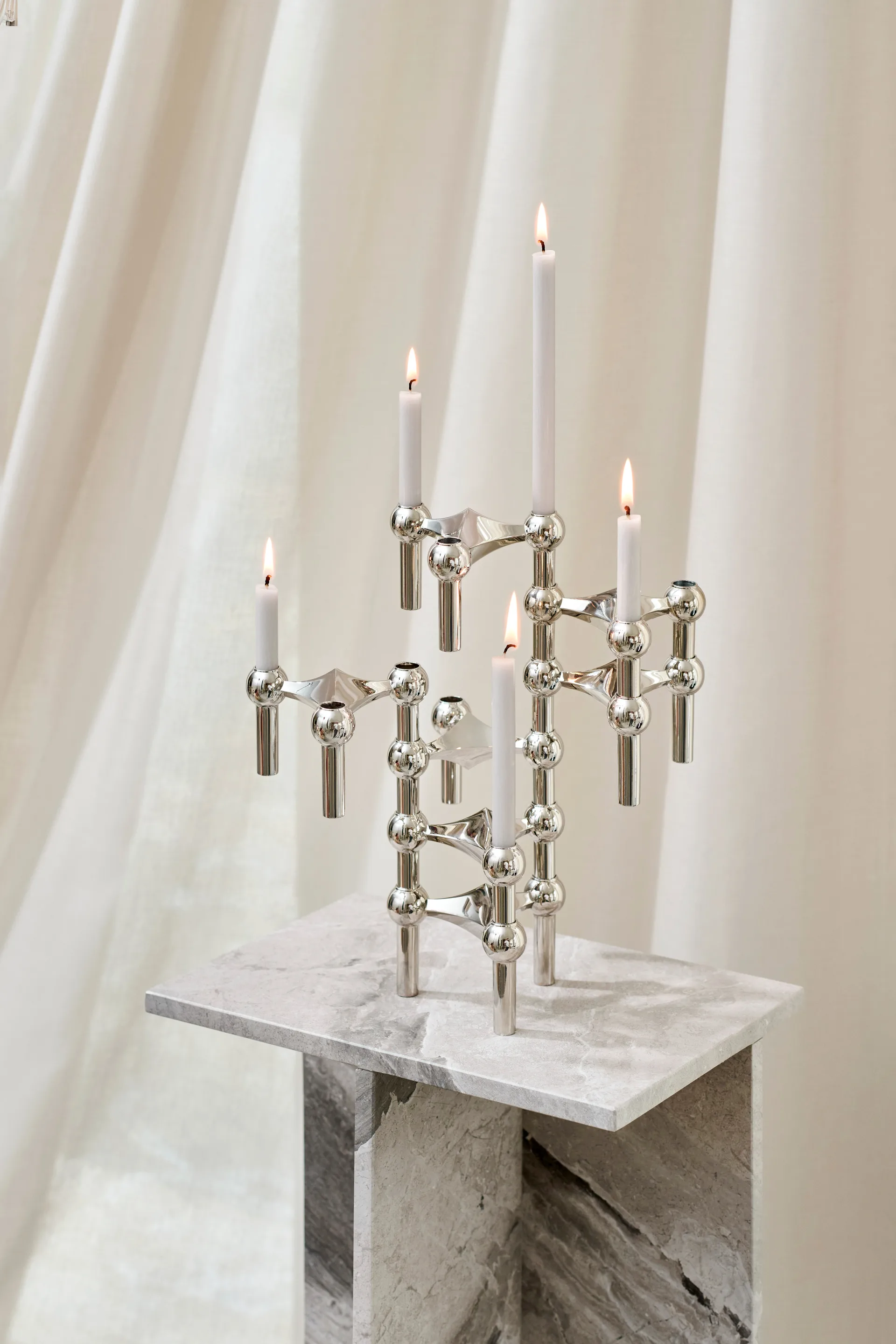 Nagel candles 12件套装, Linen grey STOFF