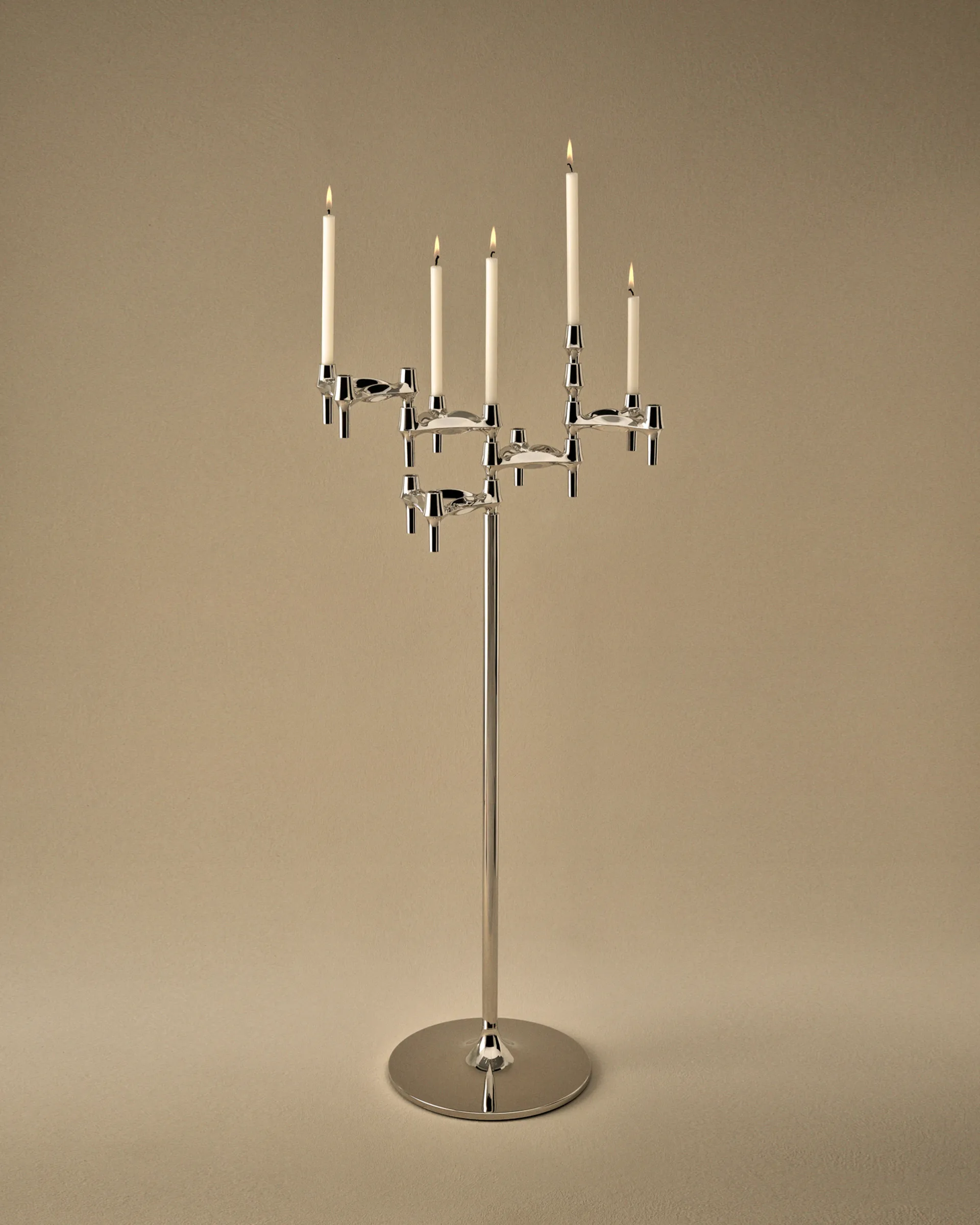 STOFF Nagel 落地烛台 70cm, 铬色 STOFF Nagel