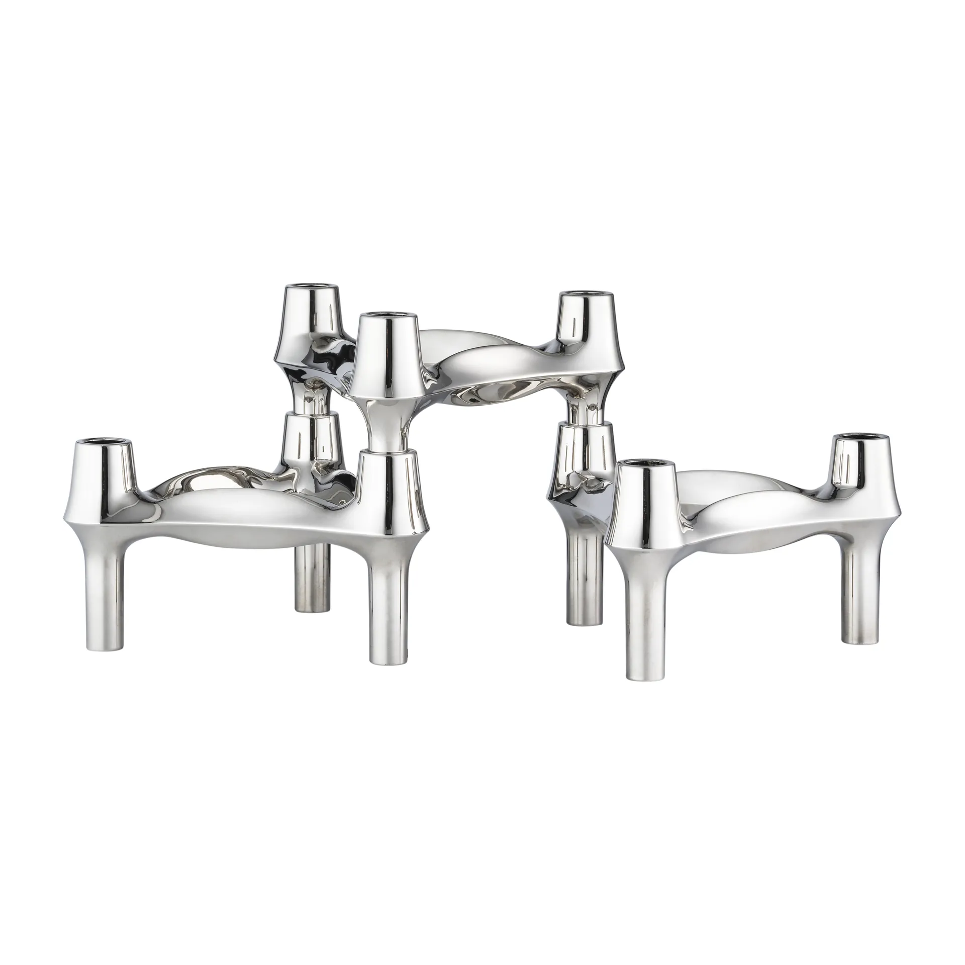 STOFF Nagel BMF 烛台 3件装, 铬色 STOFF Nagel