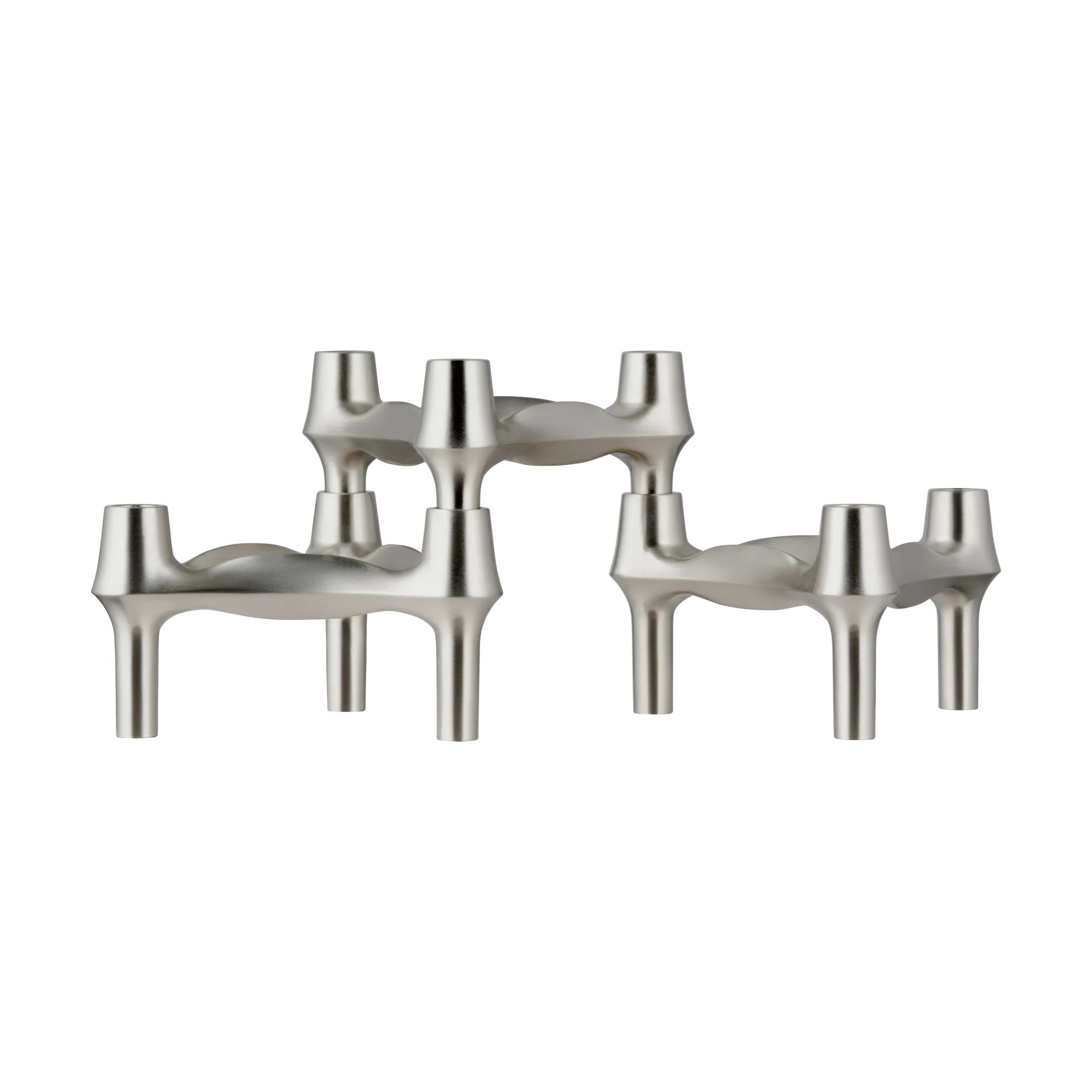 STOFF Nagel BMF 烛台 3件装, 拉丝铬 STOFF Nagel