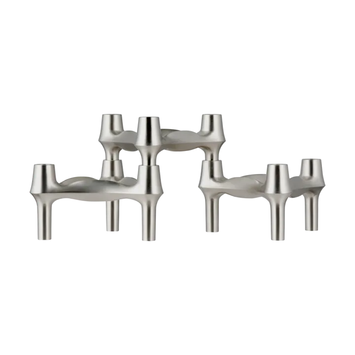 STOFF Nagel BMF 烛台 3件装 - 拉丝铬 - STOFF Nagel