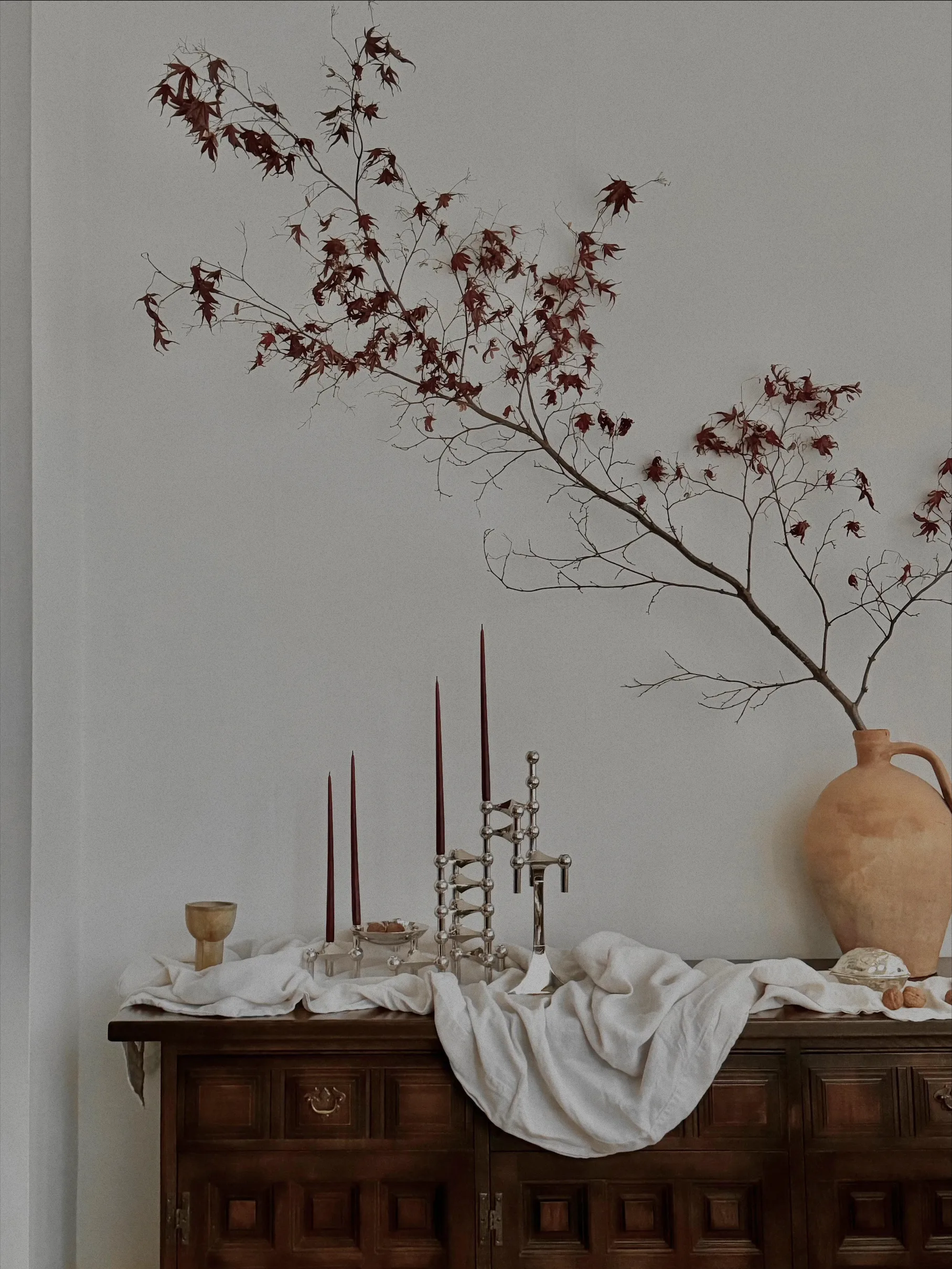 STOFF Nagel 锥形蜡烛 by ester & erik 六件套装, Burgundy 红色 STOFF Nagel