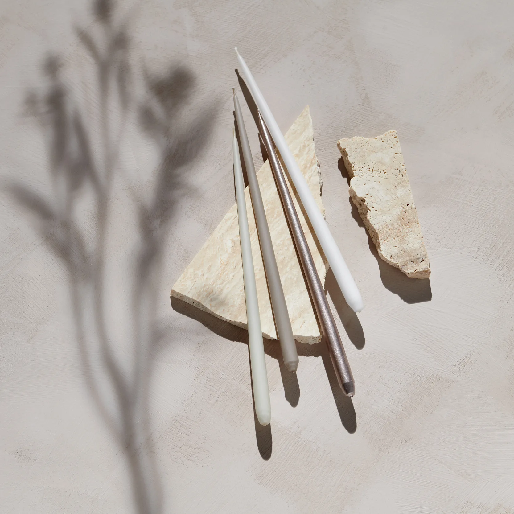 STOFF Nagel 锥形蜡烛 by ester & erik 六件套装, Champagne STOFF Nagel